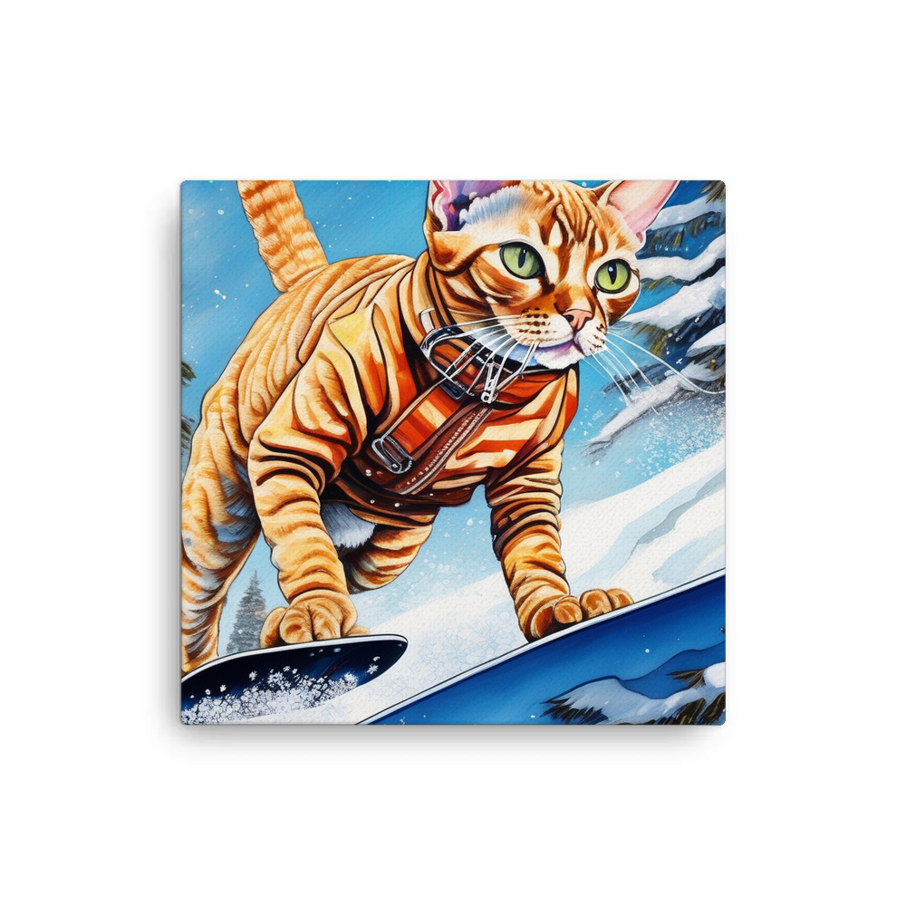 PugMug Custom Tabby Devon Rex Cat Canvas