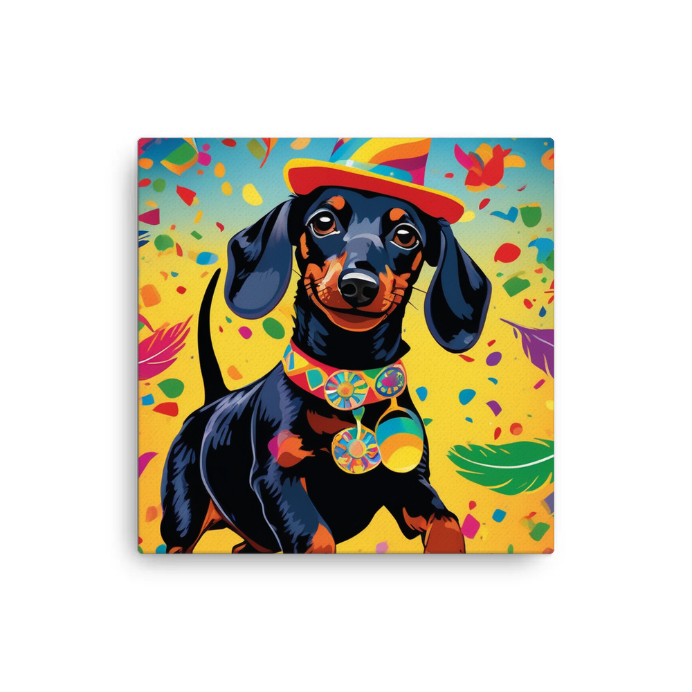 PugMug Custom Black Dachshund Canvas