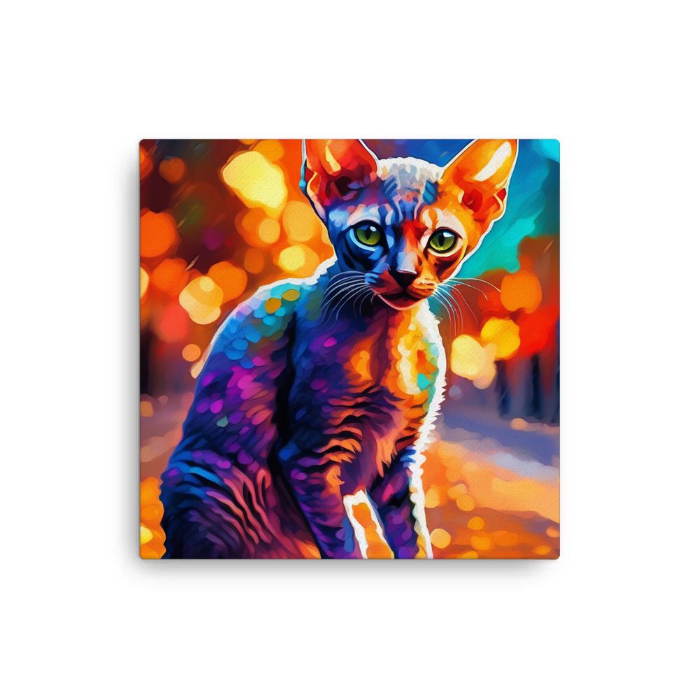 PugMug Custom Tabby Devon Rex Cat Canvas