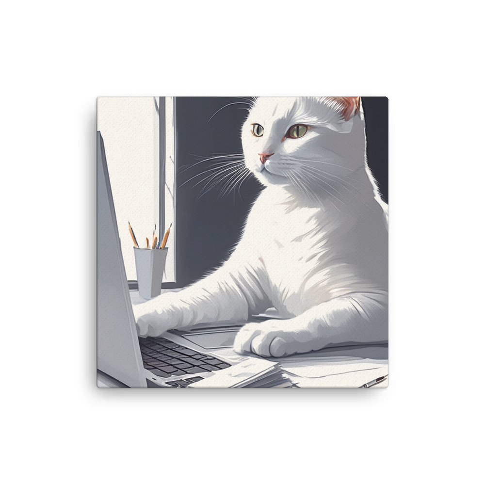 PugMug Custom White Companion Cat Canvas
