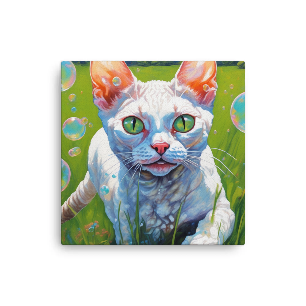 PugMug Custom White Devon Rex Cat Canvas