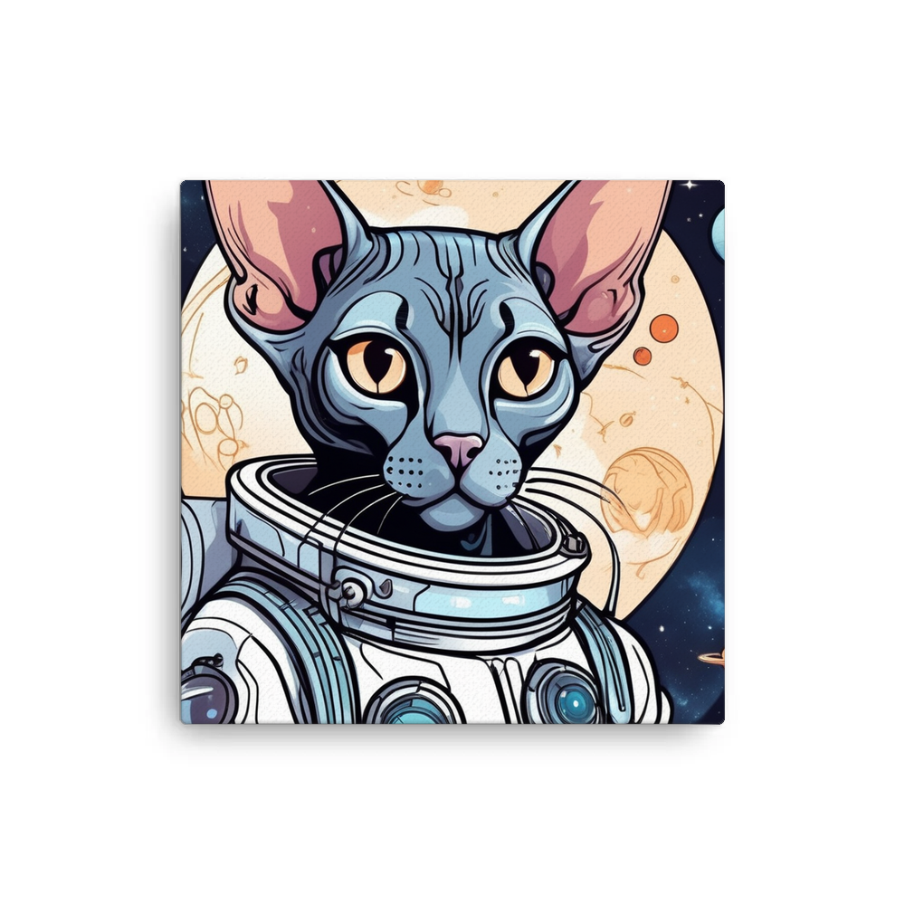 PugMug Custom Black Sphynx Cat Canvas