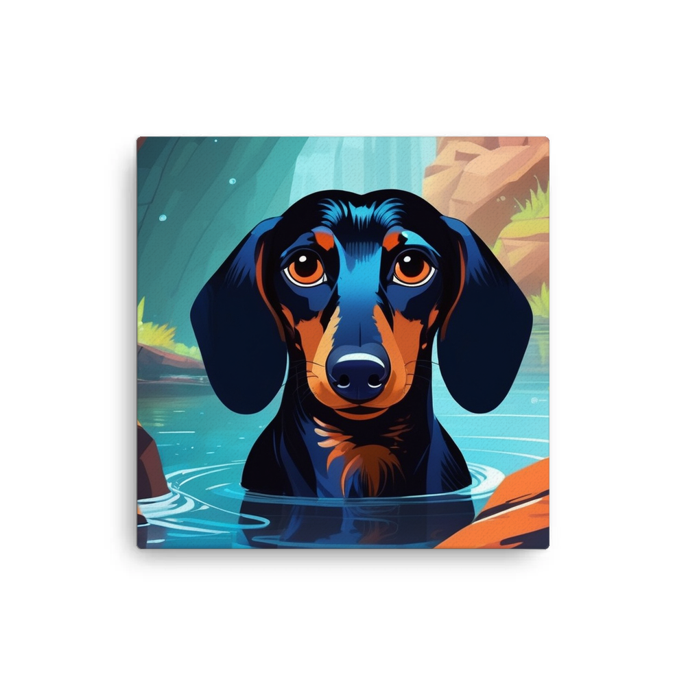 PugMug Custom Black Dachshund Canvas