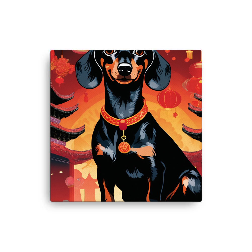 PugMug Custom Black Dachshund Canvas