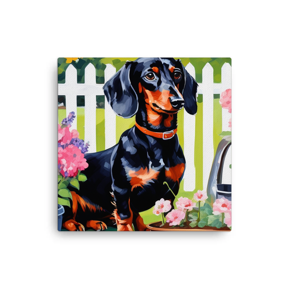 PugMug Custom Black Dachshund Canvas