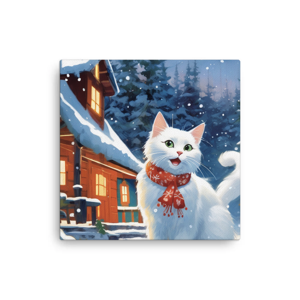 PugMug Custom White Companion Cat Canvas