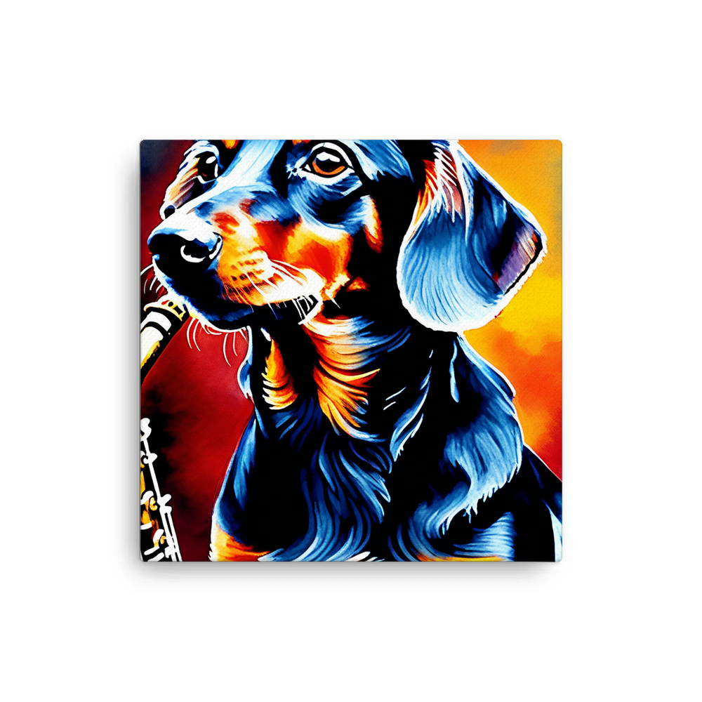 PugMug Custom Black Dachshund Canvas