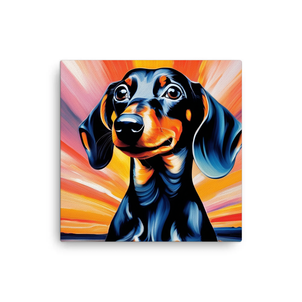 PugMug Custom Black Dachshund Canvas