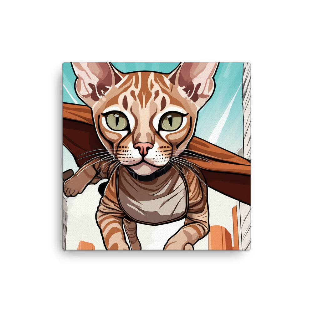 PugMug Custom Tabby Devon Rex Cat Canvas