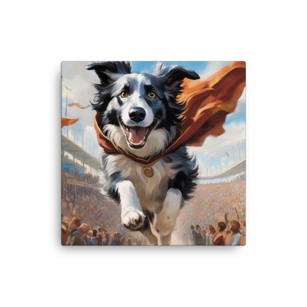 PugMug Custom Blue Merle Border Collie Canvas