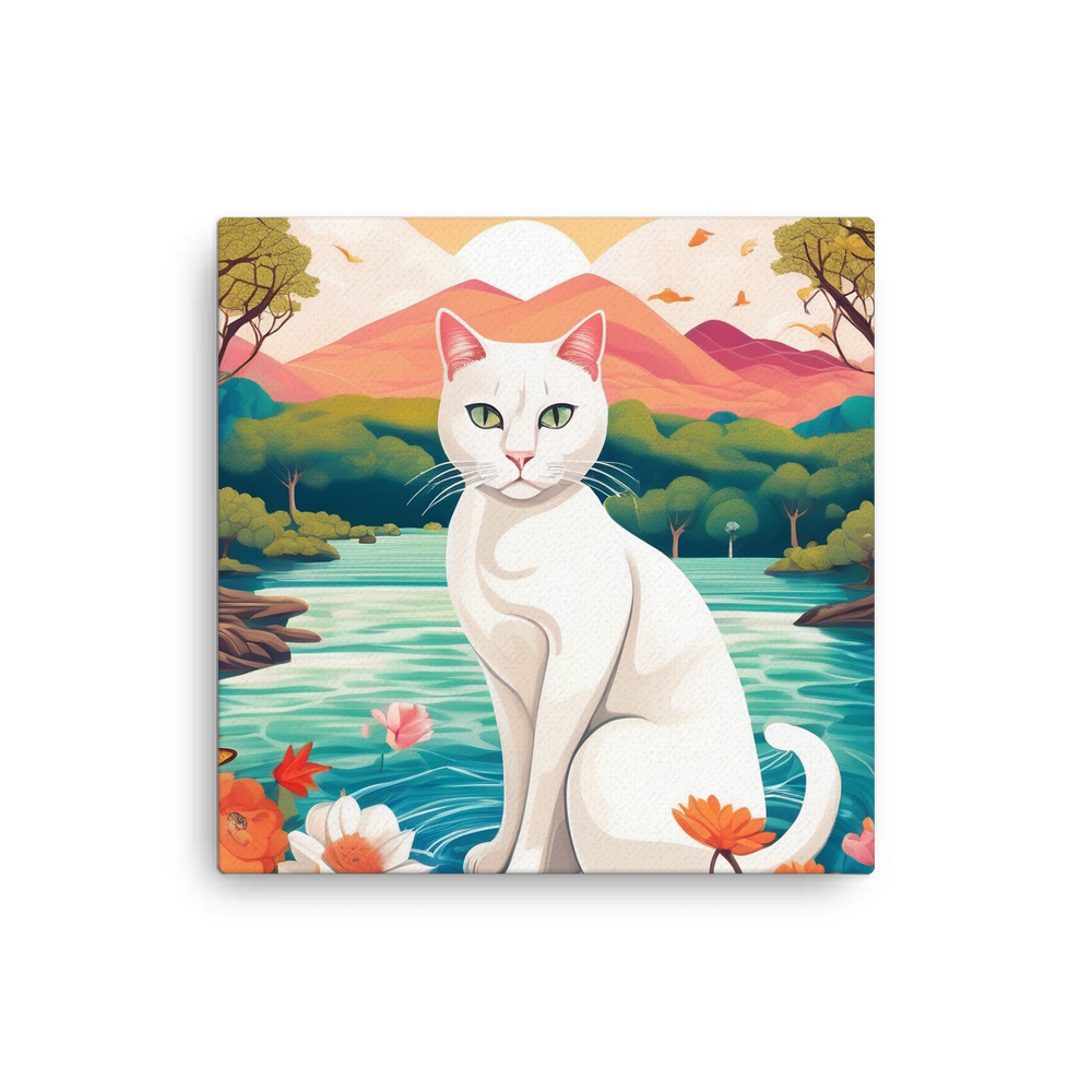 PugMug Custom White Companion Cat Canvas