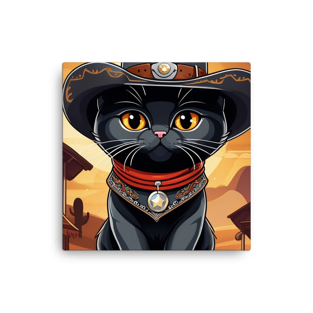 PugMug Custom Black British Shorthair Cat Canvas