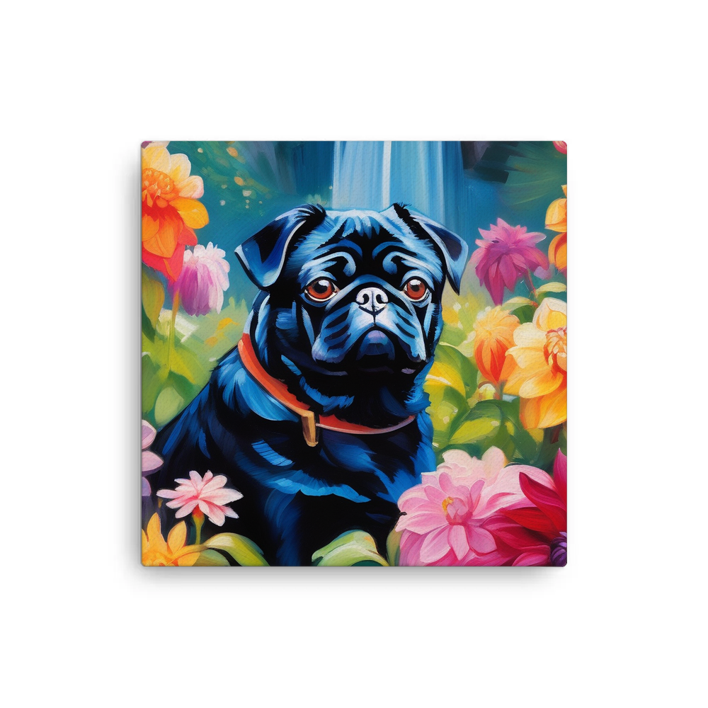 PugMug Custom Black Pug Canvas
