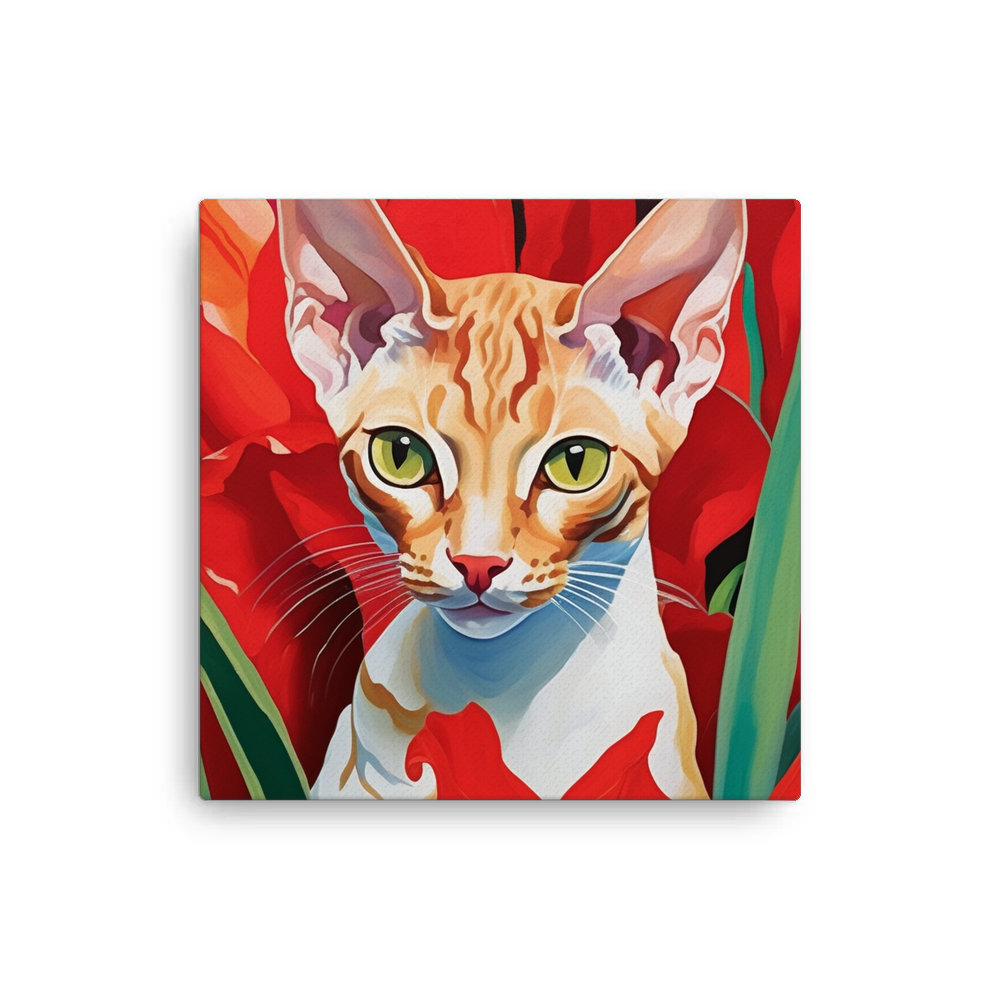 PugMug Custom Tabby Devon Rex Cat Canvas