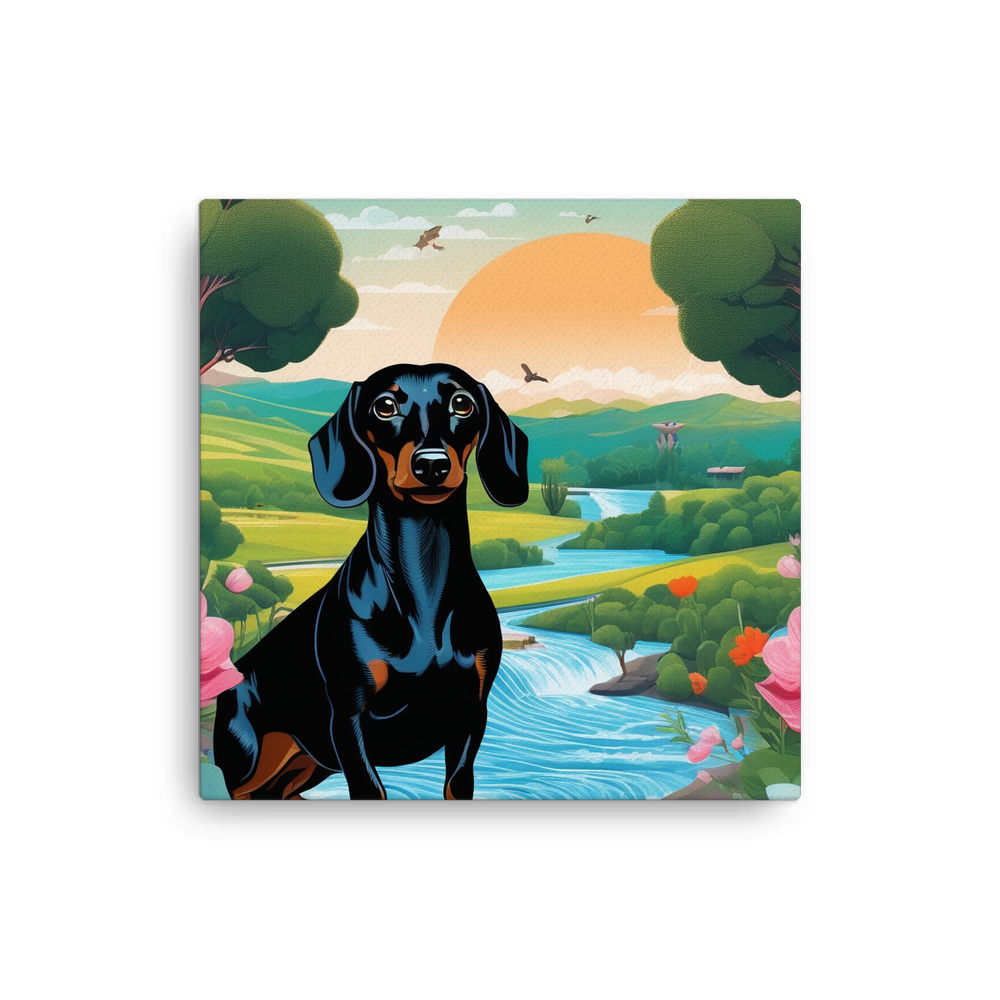 PugMug Custom Black Dachshund Canvas