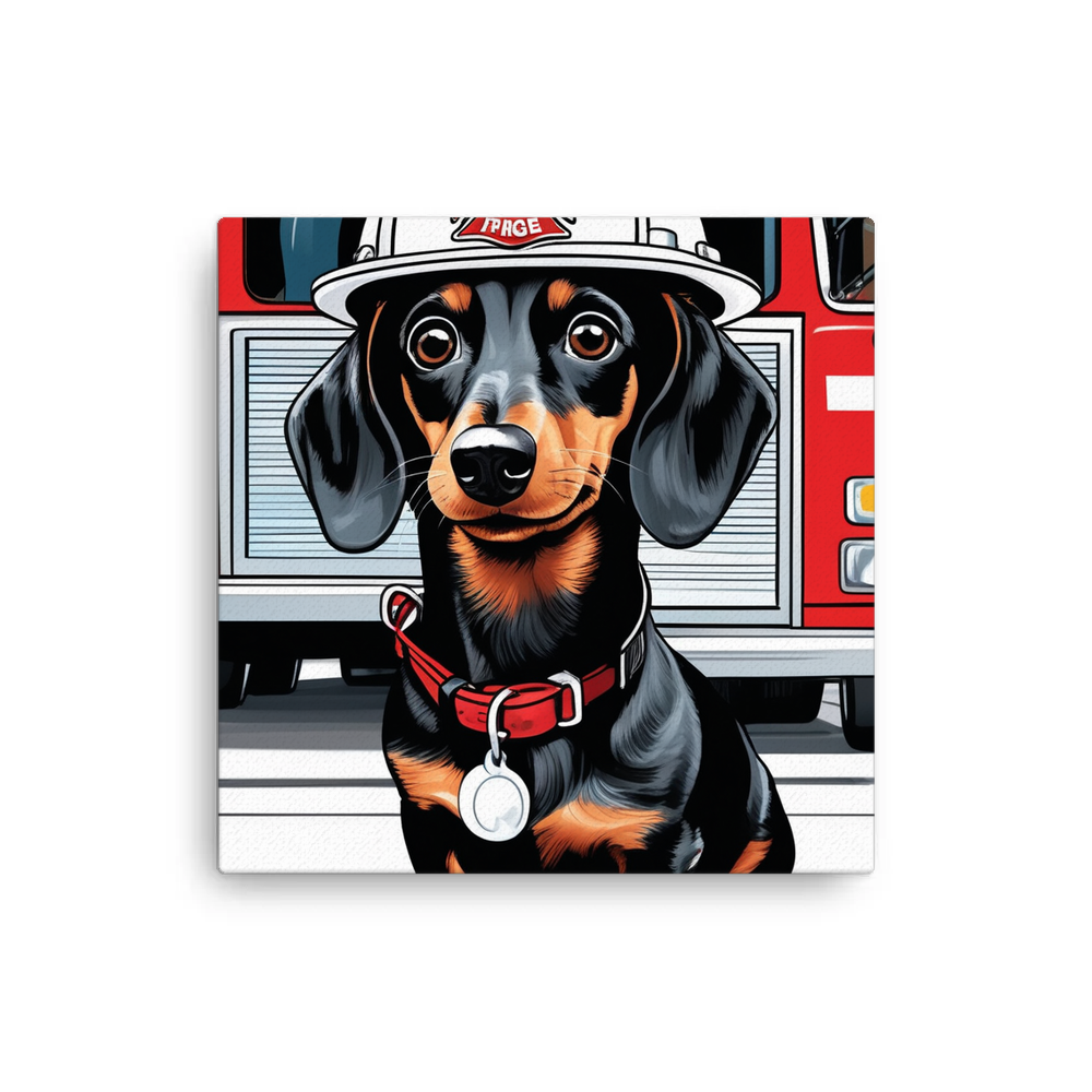 PugMug Custom Black Dachshund Canvas