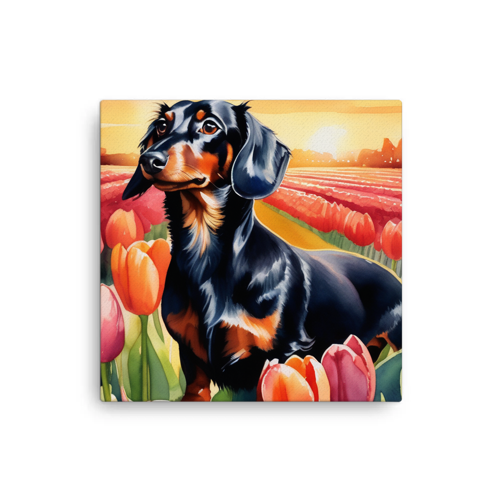 PugMug Custom Black Dachshund Canvas