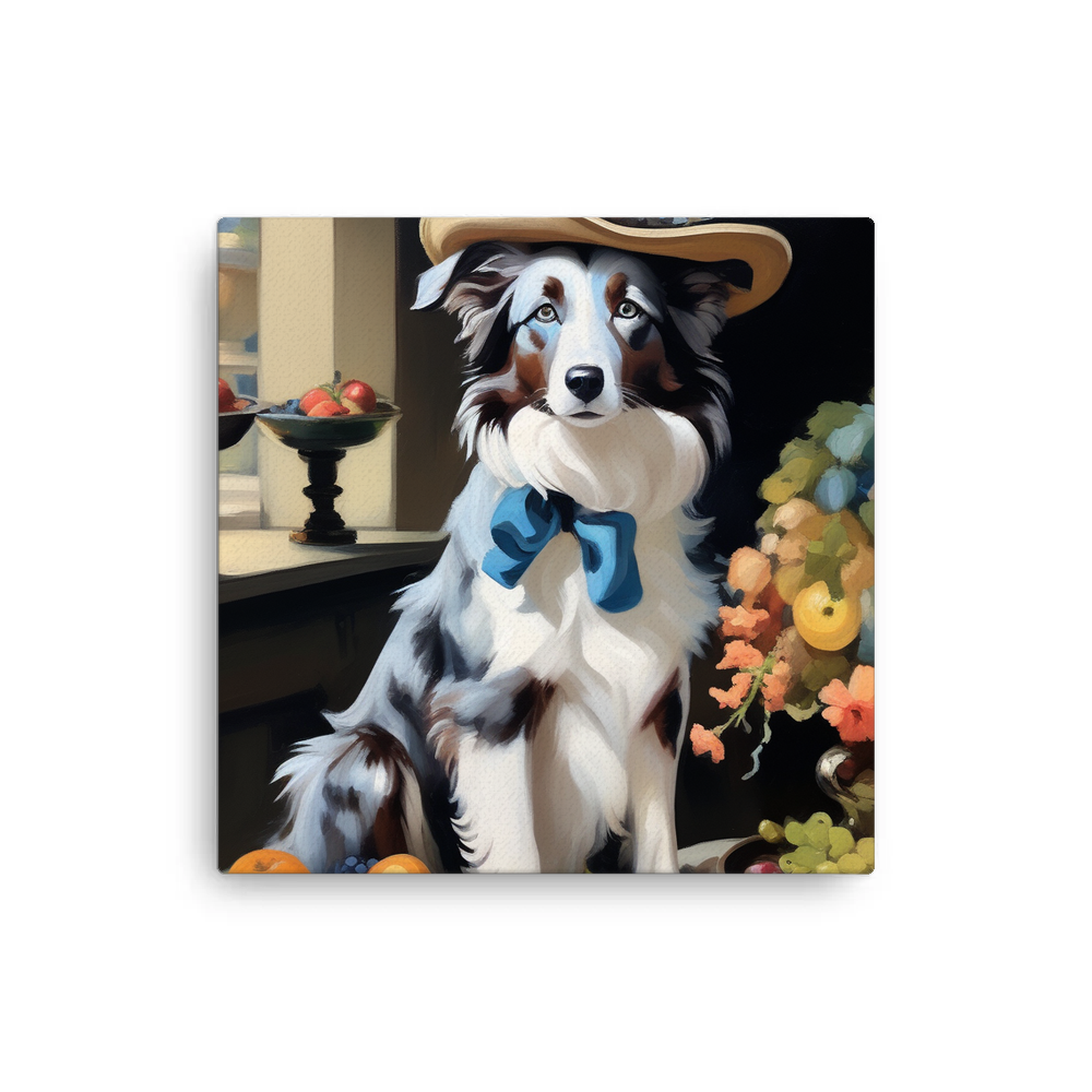 PugMug Custom Blue Merle Border Collie Canvas