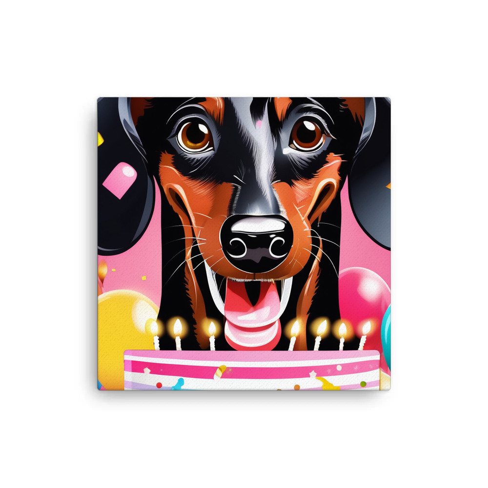 PugMug Custom Black Dachshund Canvas