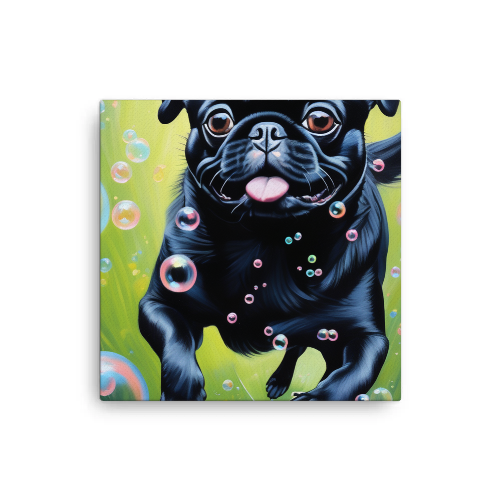 PugMug Custom Black Pug Canvas
