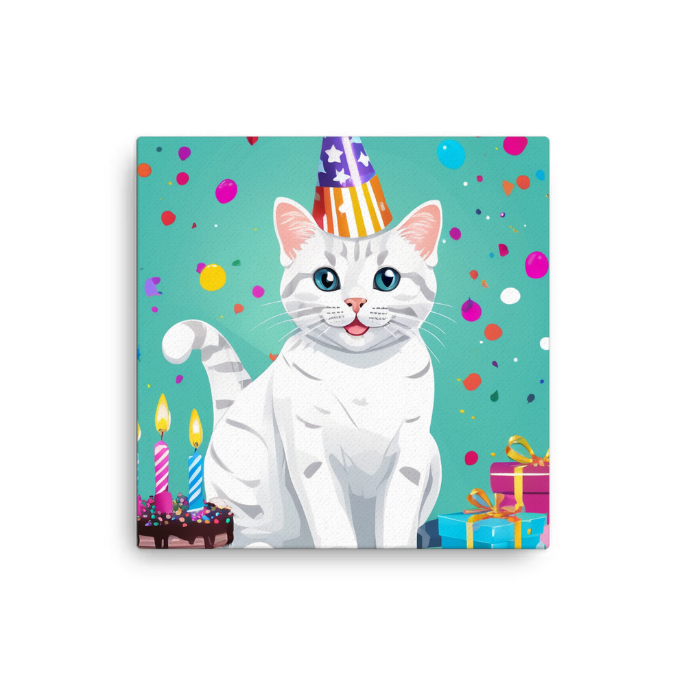 PugMug Custom White American Shorthair Cat Canvas