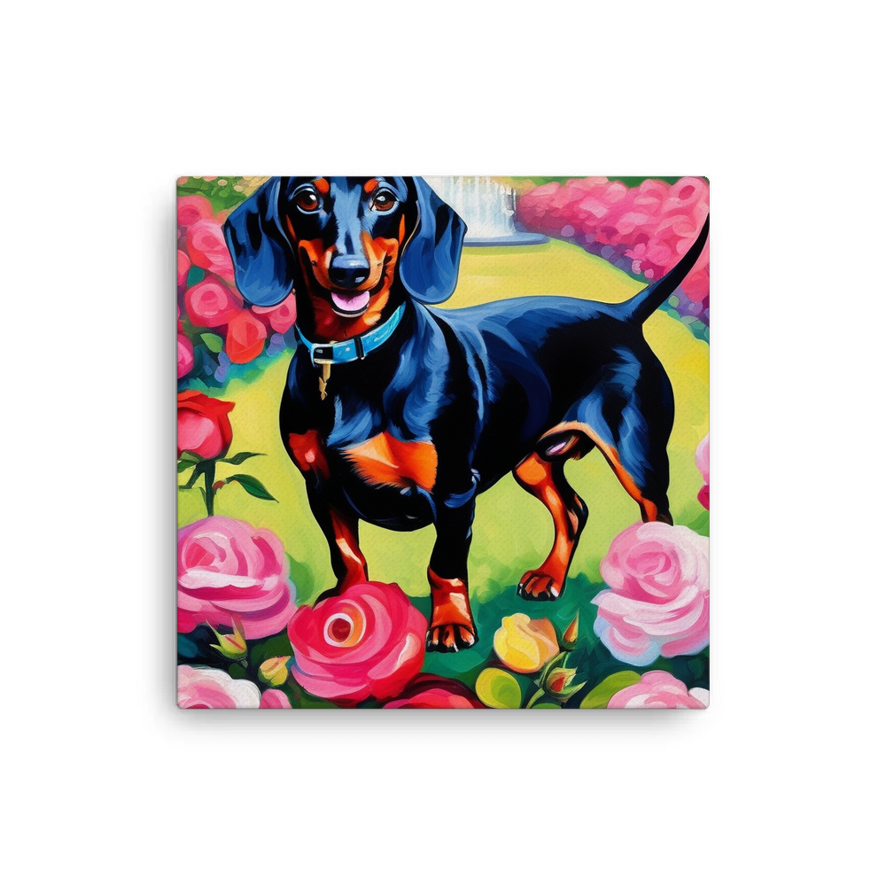 PugMug Custom Black Dachshund Canvas