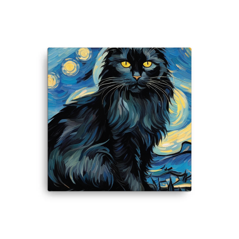 PugMug Custom Black Maine Coon Cat Canvas