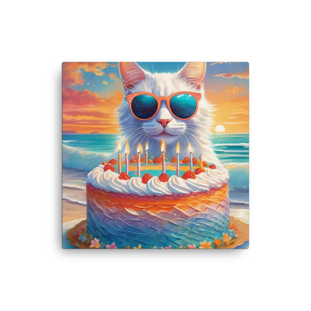 PugMug Custom White Companion Cat Canvas