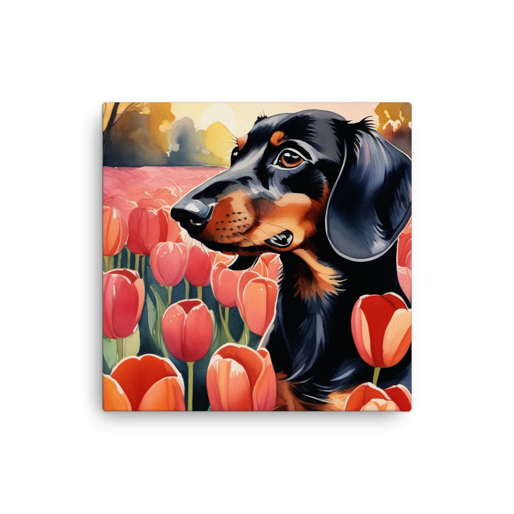 PugMug Custom Black Dachshund Canvas