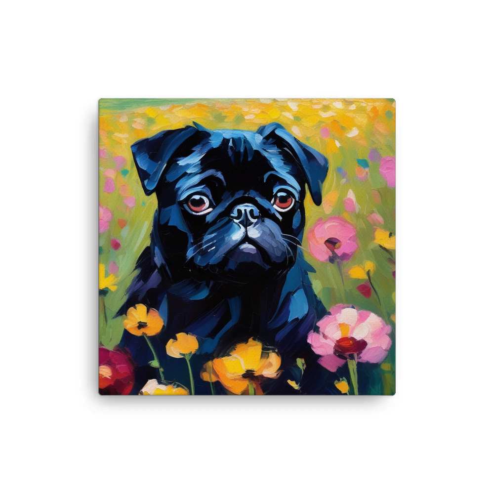 PugMug Custom Black Pug Canvas