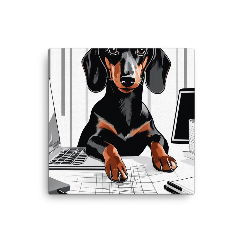PugMug Custom Black Dachshund Canvas