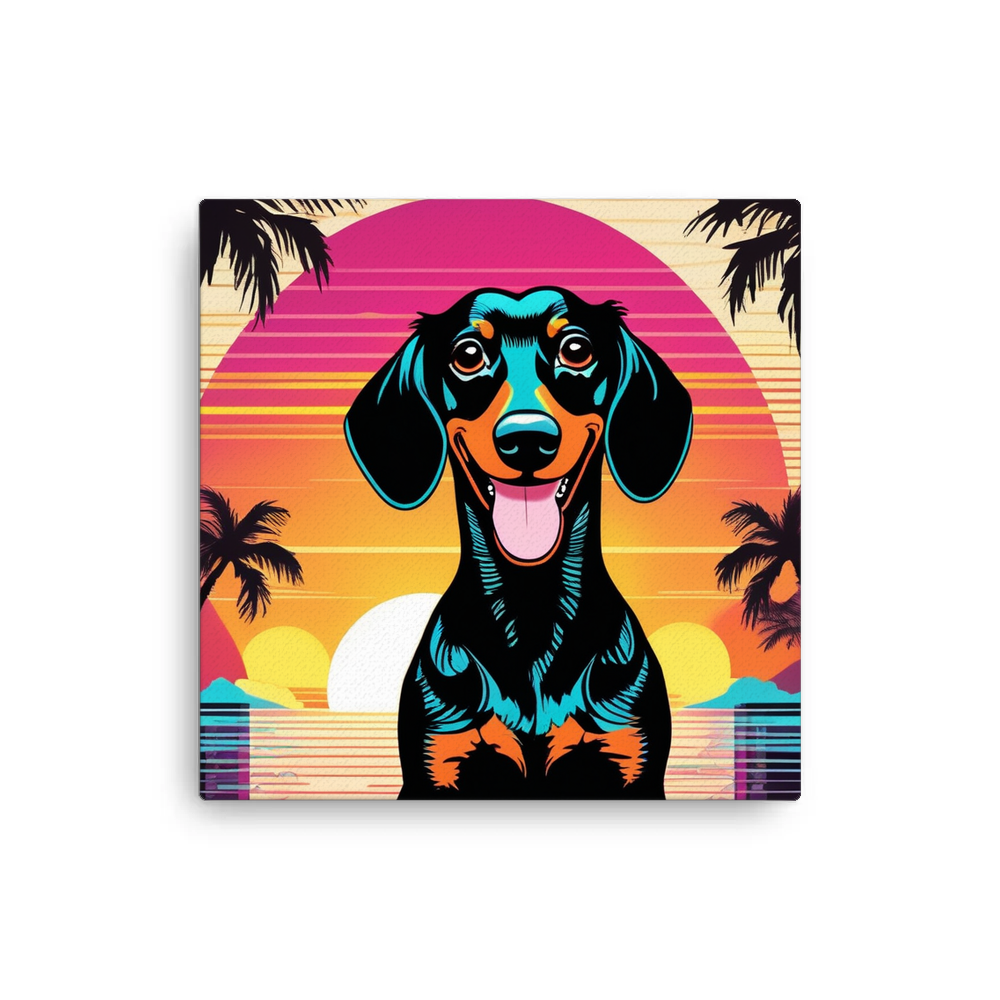 PugMug Custom Black Dachshund Canvas