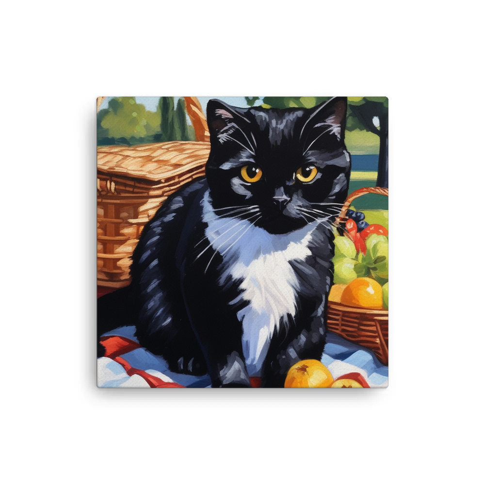 PugMug Custom Black Scottish Fold Cat Canvas