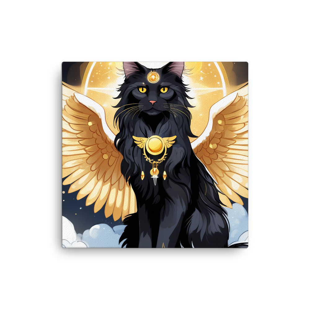 PugMug Custom Black Maine Coon Cat Canvas