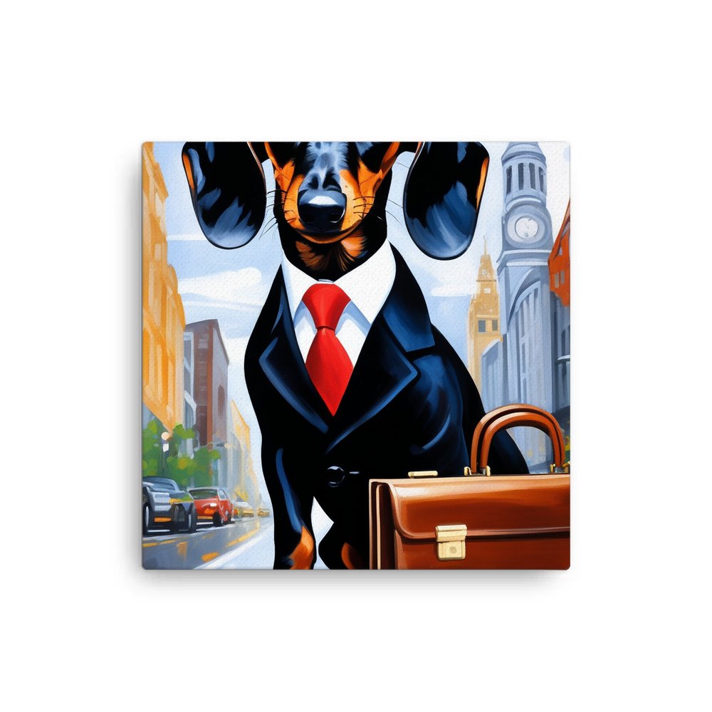 PugMug Custom Black Dachshund Canvas