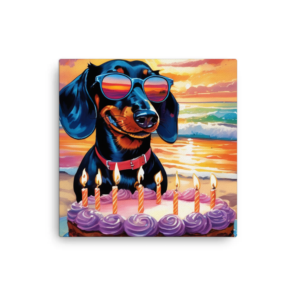 PugMug Custom Black Dachshund Canvas