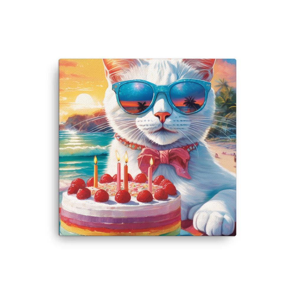 PugMug Custom White Companion Cat Canvas