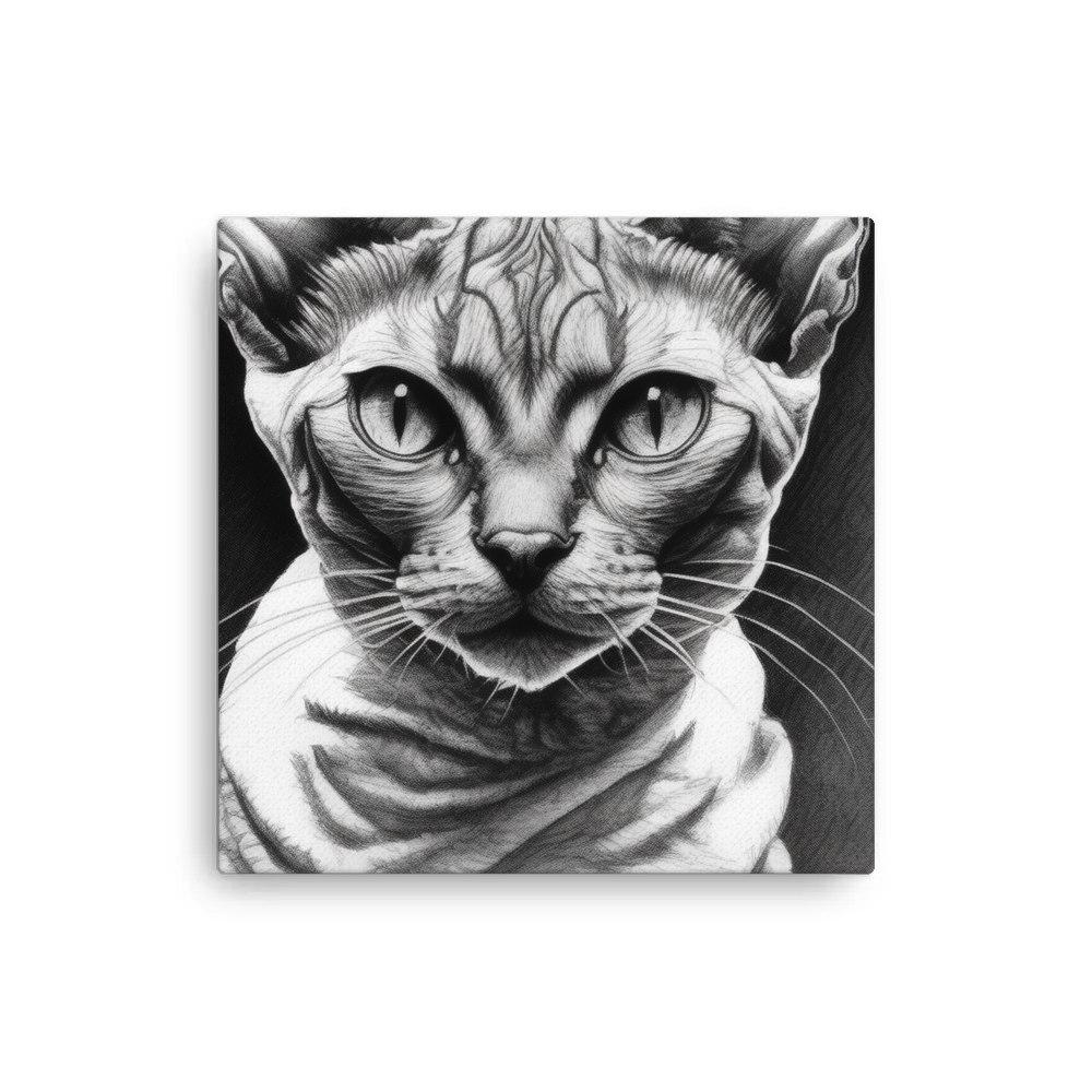 PugMug Custom Tabby Devon Rex Cat Canvas