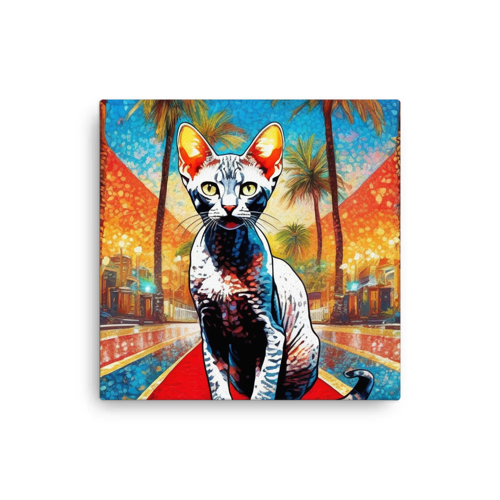 PugMug Custom Tabby Devon Rex Cat Canvas