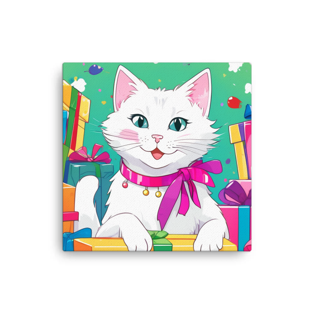 PugMug Custom White Companion Cat Canvas