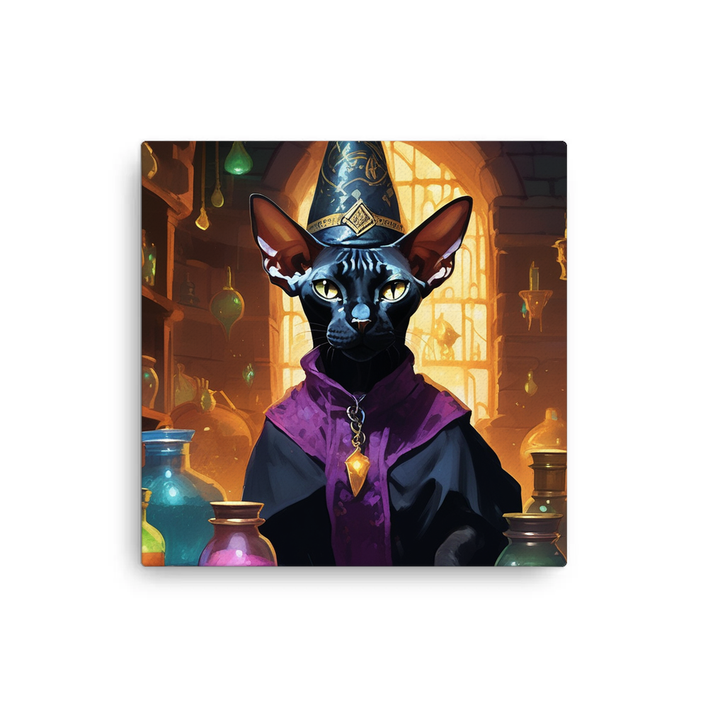 PugMug Custom Black Sphynx Cat Canvas