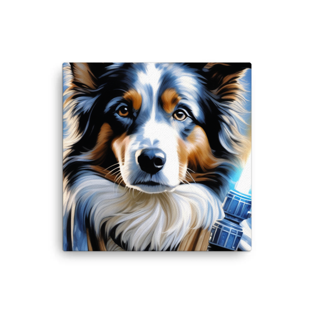 PugMug Custom Blue Merle Border Collie Canvas