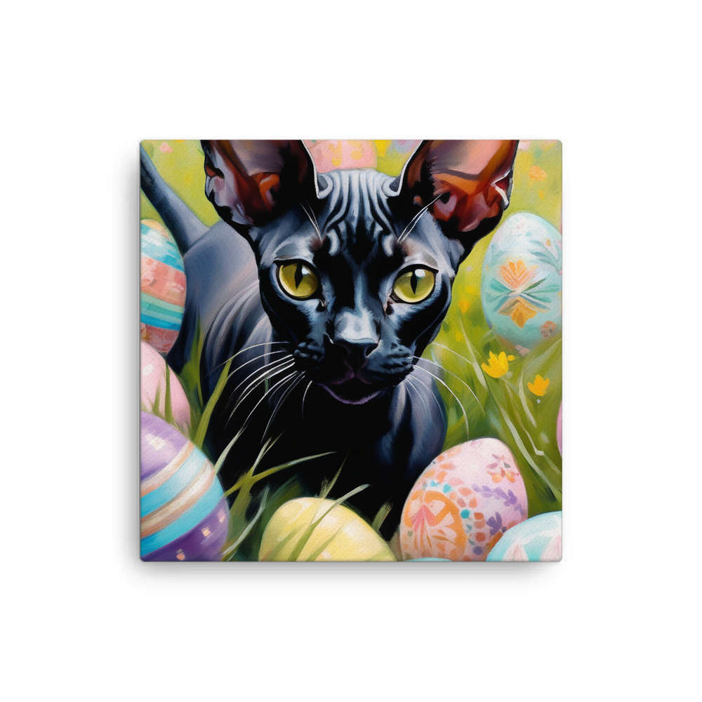 PugMug Custom Black Sphynx Cat Canvas