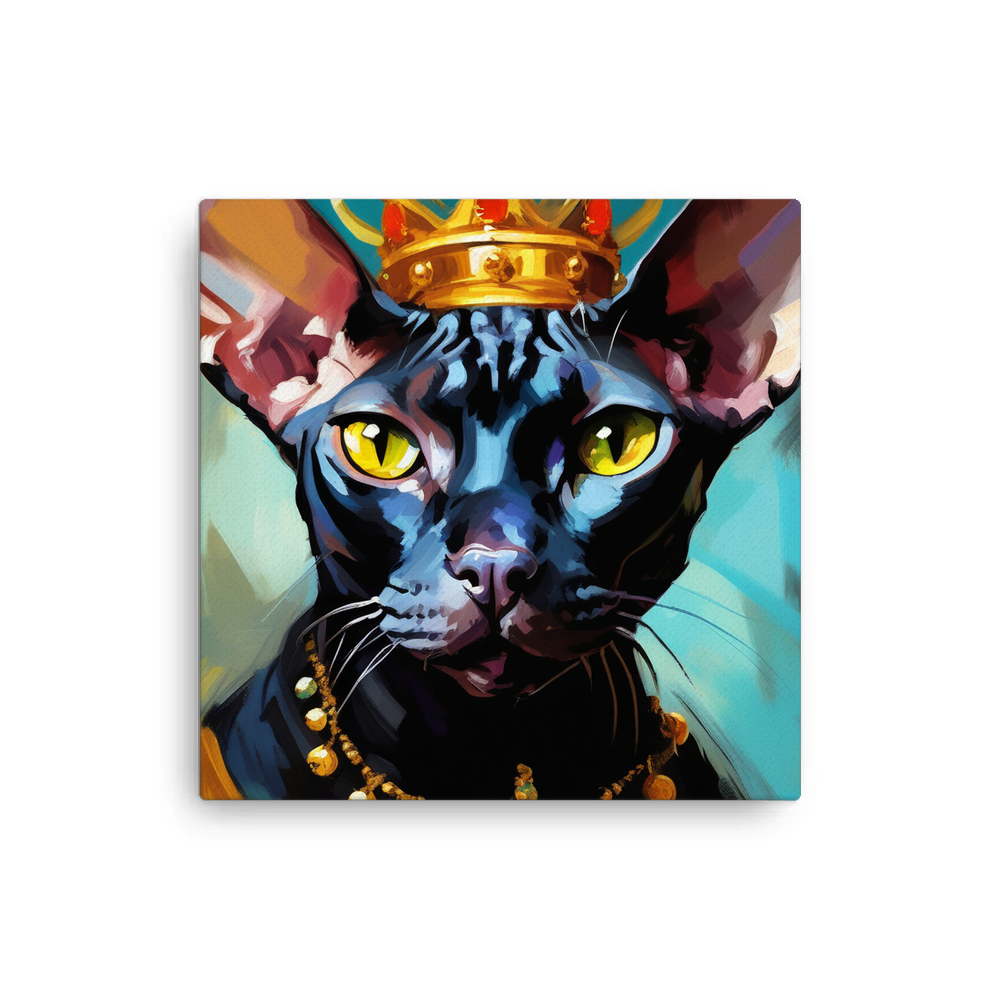 PugMug Custom Black Sphynx Cat Canvas