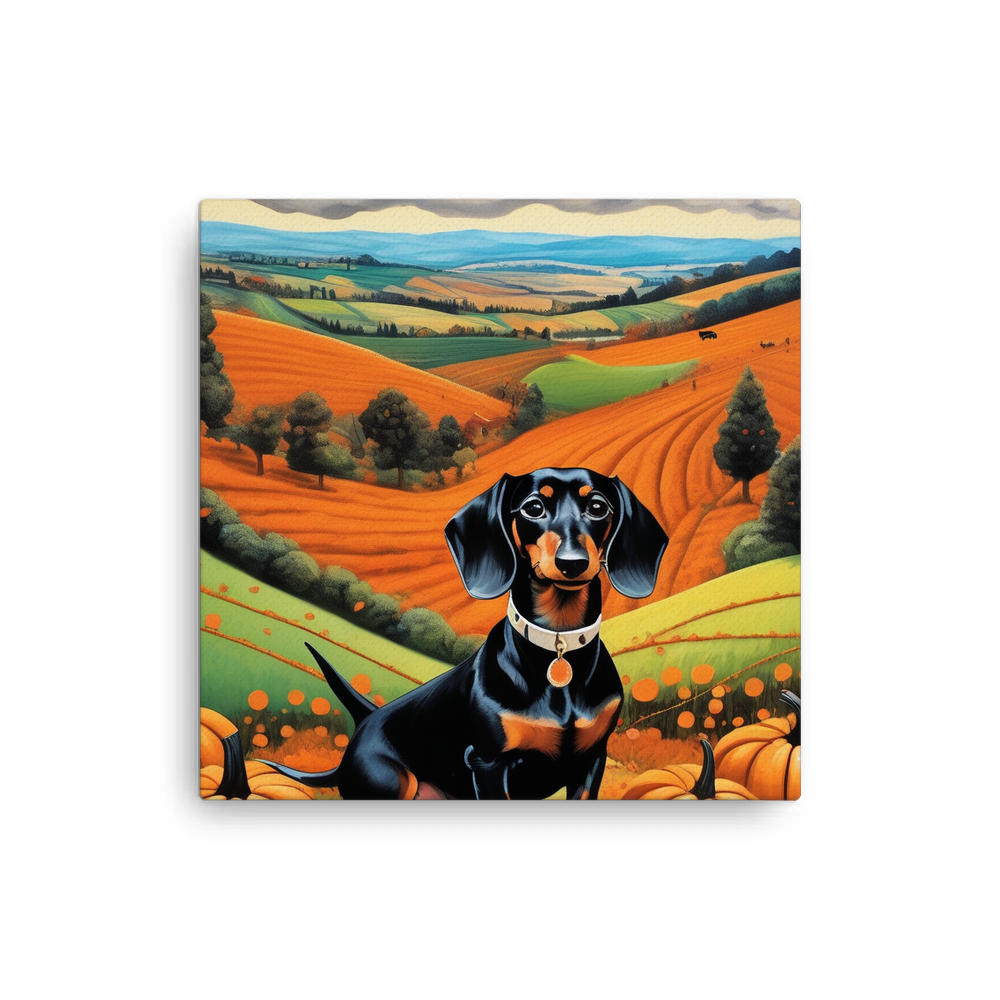 PugMug Custom Black Dachshund Canvas