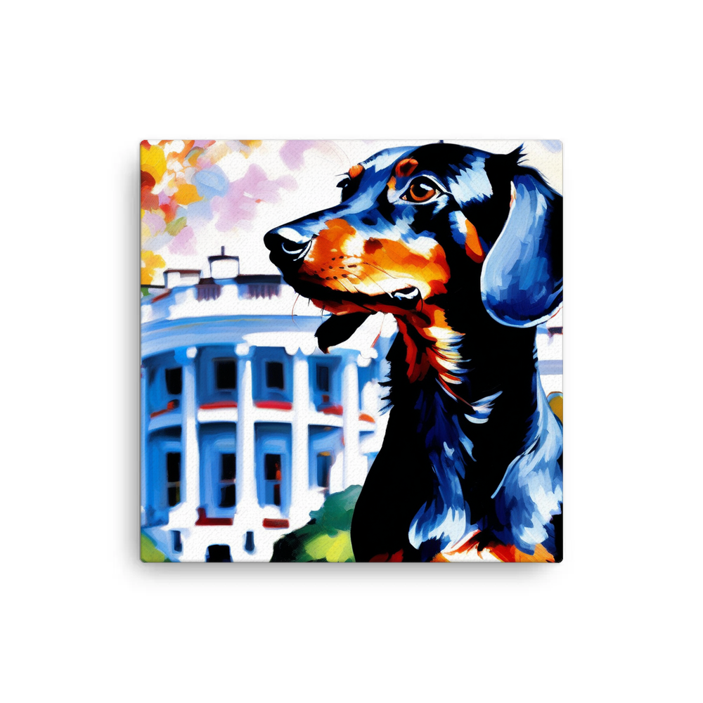 PugMug Custom Black Dachshund Canvas