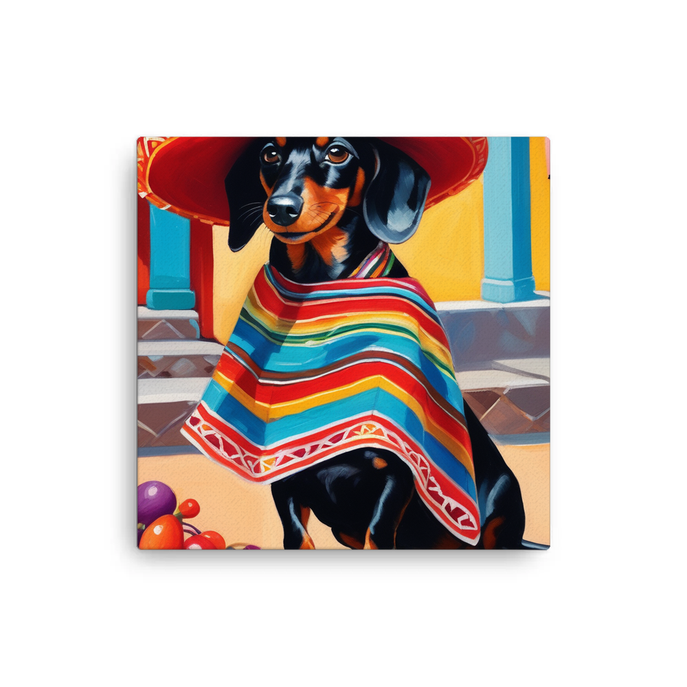 PugMug Custom Black Dachshund Canvas