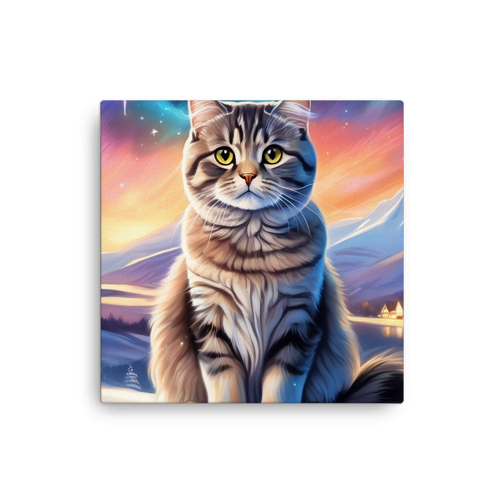 PugMug Custom Tabby Scottish Fold Cat Canvas