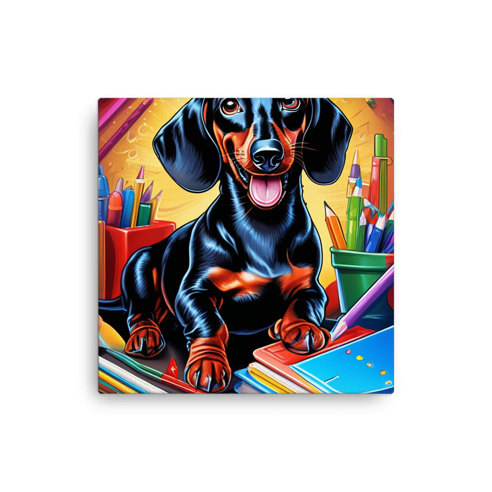 PugMug Custom Black Dachshund Canvas