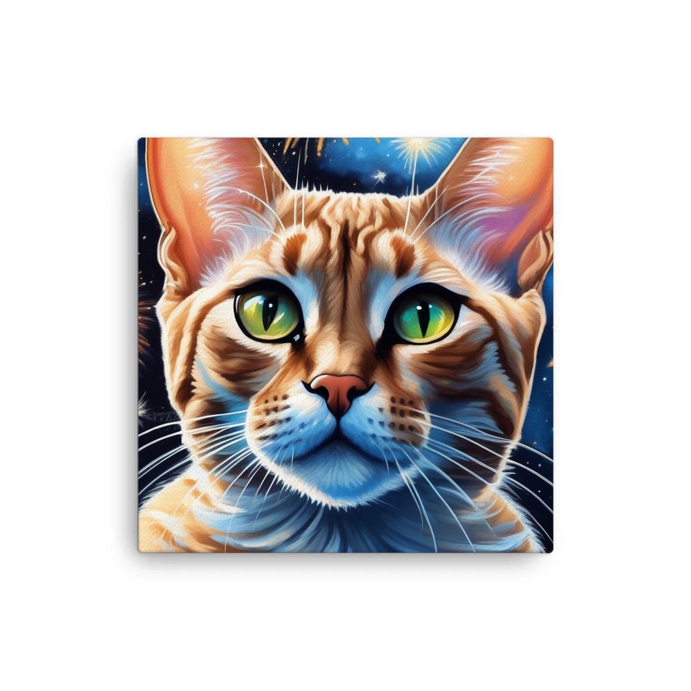 PugMug Custom Tabby Devon Rex Cat Canvas